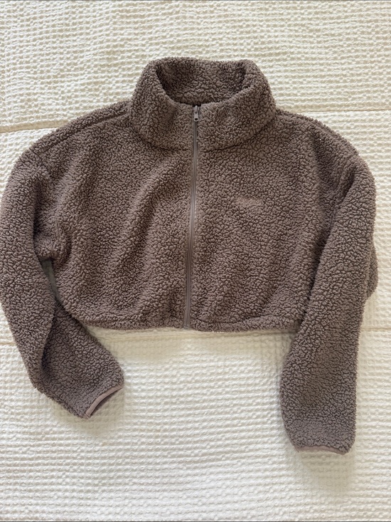 SKIMS Jackets & Blazers - Skims Teddy crop zip up sweatshirt